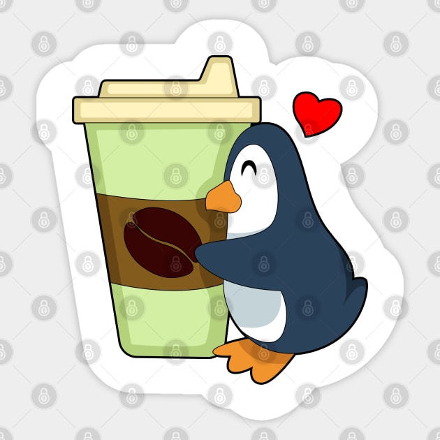 Penguin Coffee to go Sticker by Markus Schnabel
